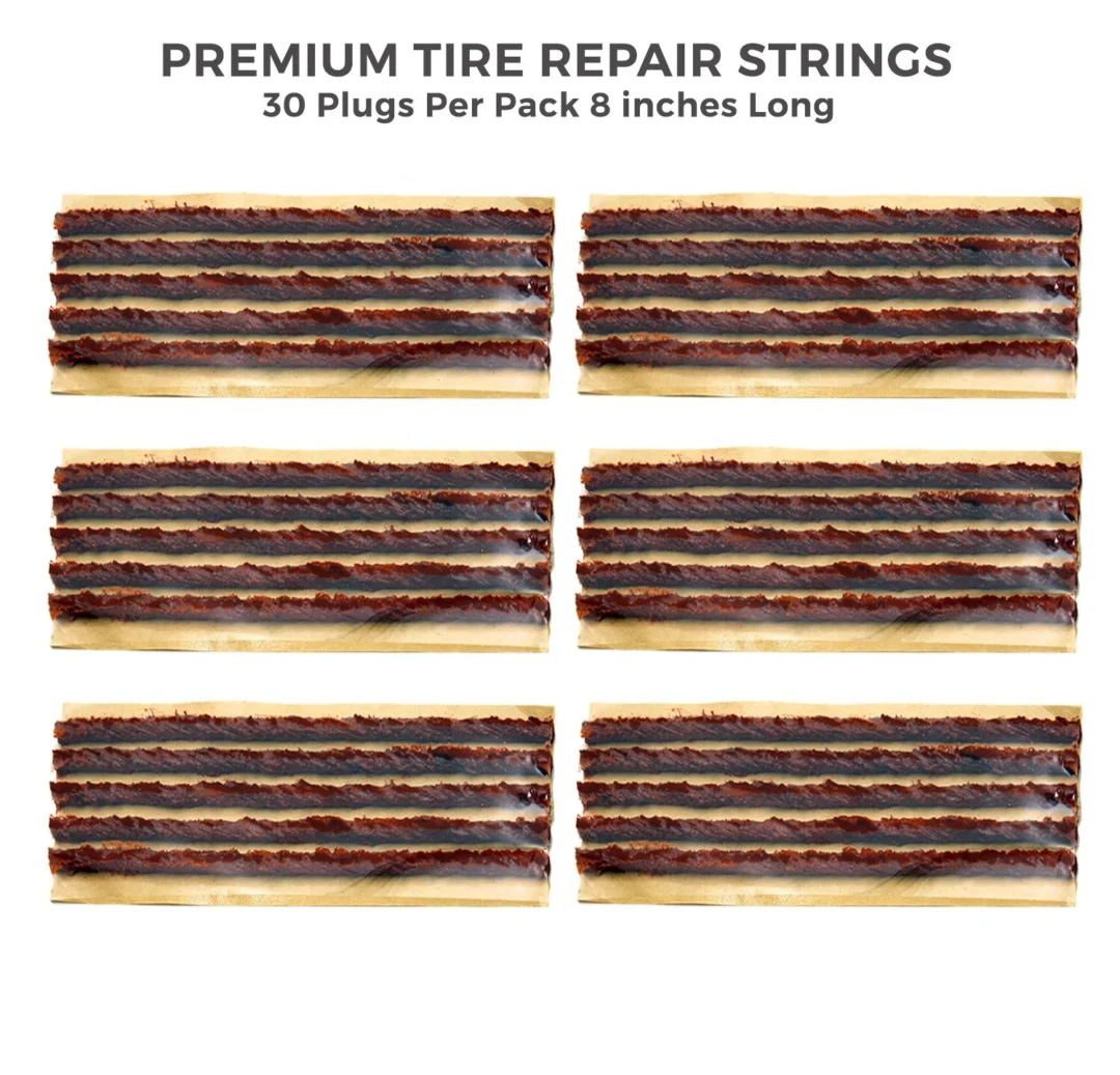 MEIHUA | 30 Pieces Brown 8" Tire Plug Insert String – Tubeless Flat Tire Repair Seal - Image 4