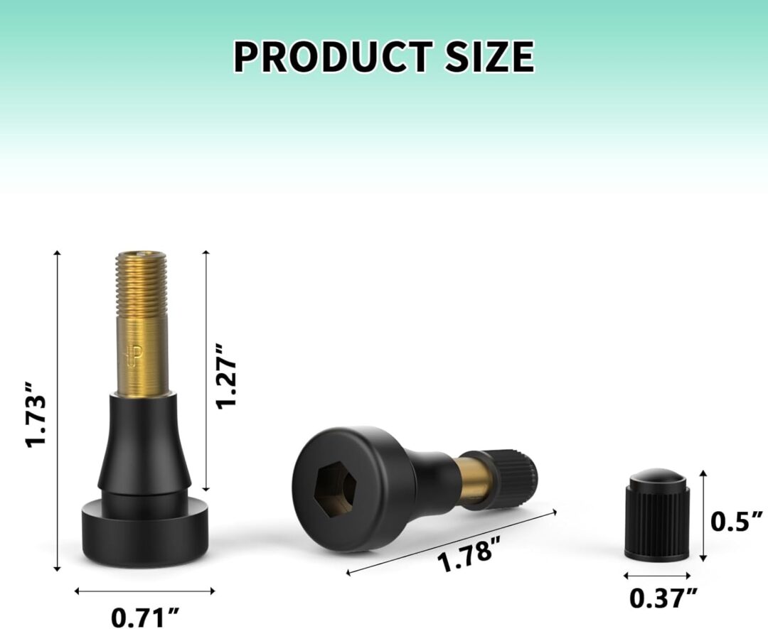 MEIHUA | 100PCS TR600HP Tire Valve Stems – High-Pressure Snap-In Rubber & Brass Valve Stems for 0.453" - Image 4