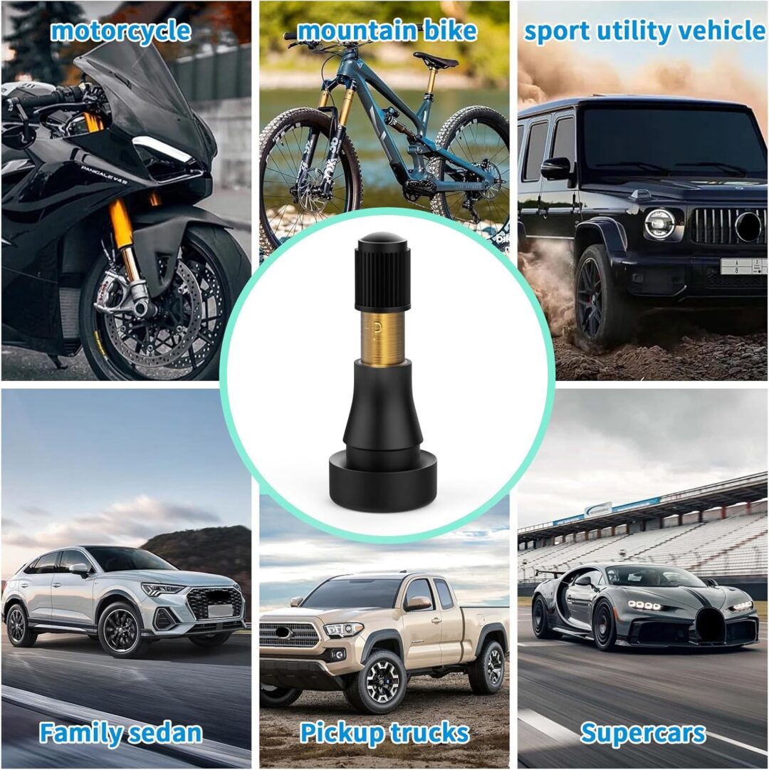 MEIHUA | 100PCS TR600HP Tire Valve Stems – High-Pressure Snap-In Rubber & Brass Valve Stems for 0.453" - Image 6